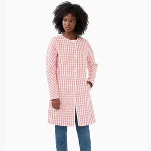 Gingham tweed coat